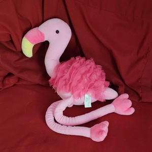 Loofa flamingo plushie