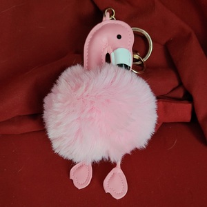 Plush Flamingo Keychain