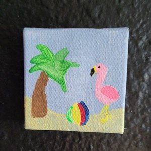 Mini Flamingo Painting