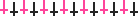 black and pink upside down crosses