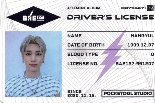 Hangyul driver's license photocard