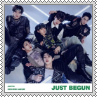 just b just begun album cover square stamp